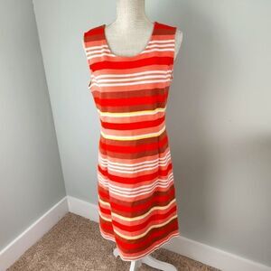 LANDS END SLEEVELESS ZIPPER BACK POCKETS KICK BACK SLIT DRESS SIZE 10